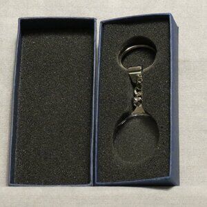 Small Glass/Crystal Circle Pendant w/Faceting Keyring